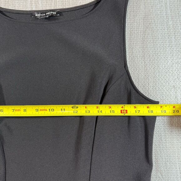 BOSTON PROPER Large Black Peplum Top Blouse Sleeveless - Picture 5 of 6